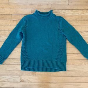 J Crew Cotton Rollneck Sweater Green